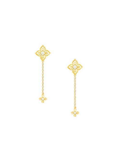 Indya X Giva 925 Sterling Silver 18K Gold Plated Artsy Floral Earrings