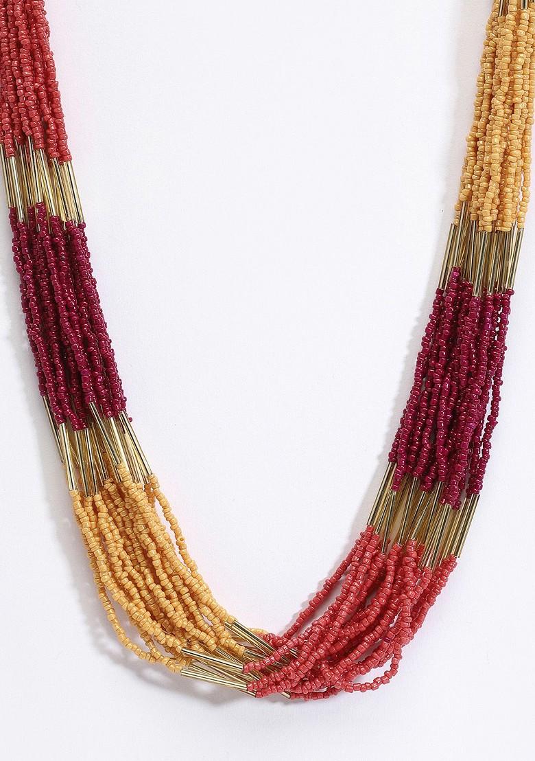Gold Plated And Yellow Layered Necklace