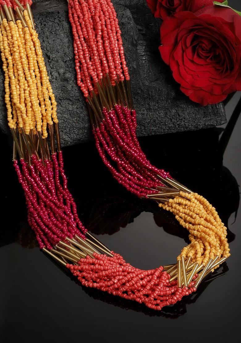 Gold Plated And Yellow Layered Necklace