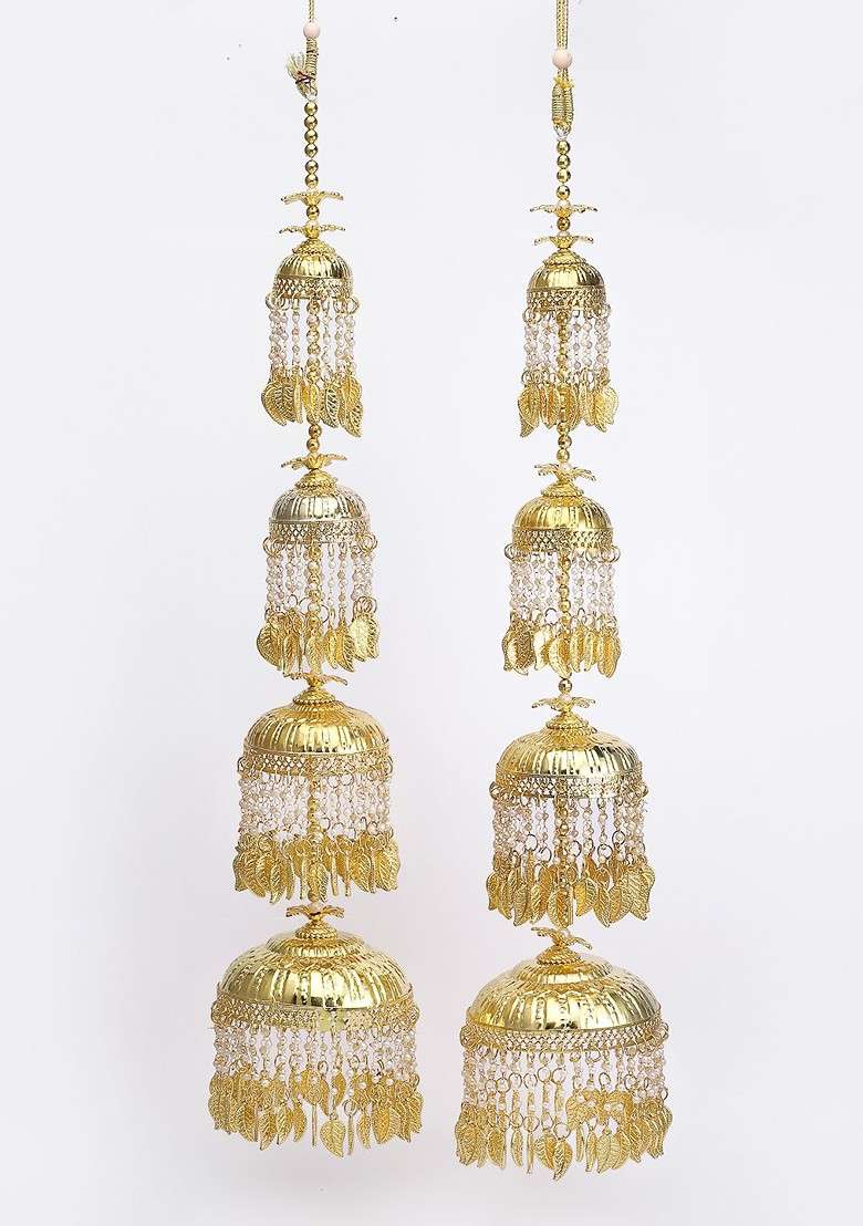Set Of 2 Gold Plated Bridal Layered Kaleeras - Indya