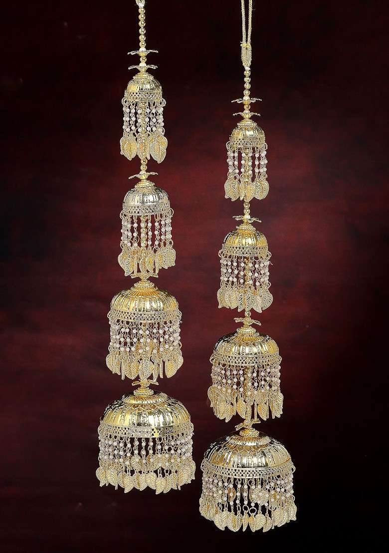 Set Of 2 Gold Plated Bridal Layered Kaleeras - Indya