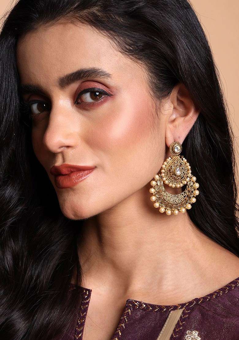 Gold Plated Beaded Handcrafted Chandbalis - Indya