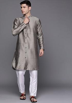 Men Grey Liva Kurta