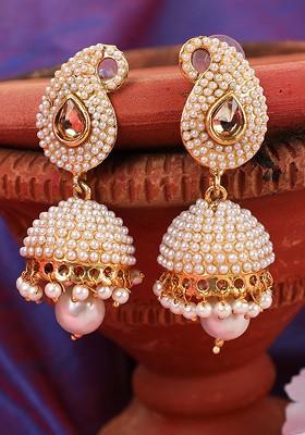 Gold Plated  Contemporary Jhumkas Earrings