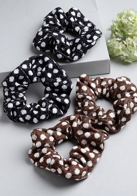 Women Set of 4 Ponytail Scrunchies