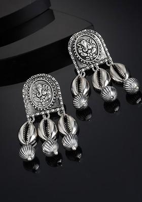 Silver Plated Contemporary Drop Earrings