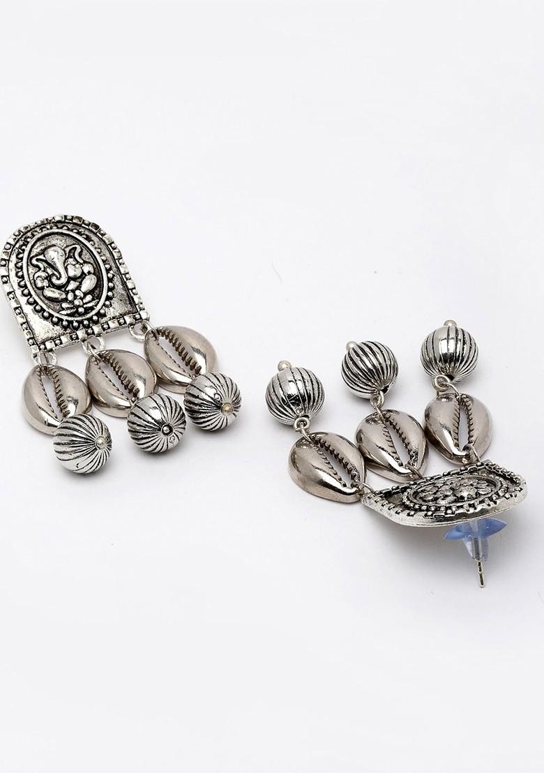 Silver Plated Contemporary Drop Earrings