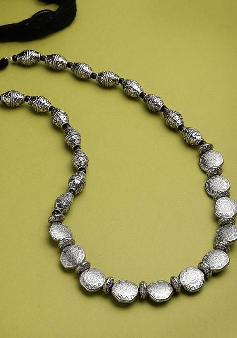 Silver Toned German Silver Oxidised Necklace