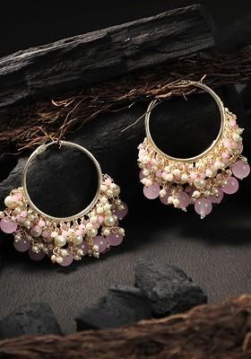 Gold Toned Circular Jhumkas Earrings