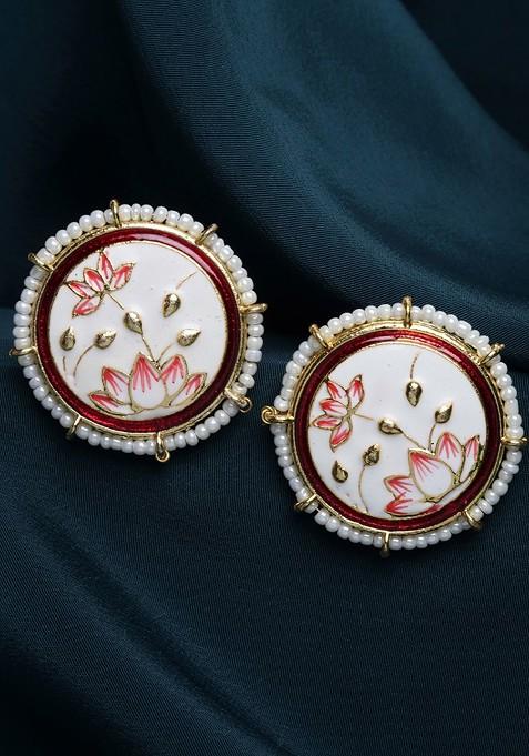 Gold Plated Circular Studs Earrings