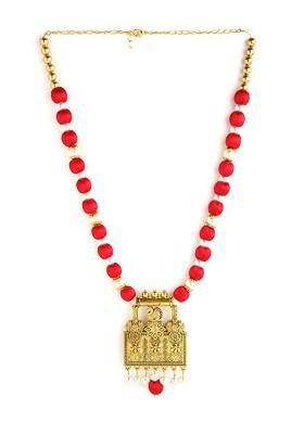 Gold Toned And White German Silver Gold Plated Handcrafted Necklace