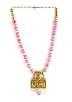 Rose And Gold Toned German Silver Gold Plated Handcrafted Necklace