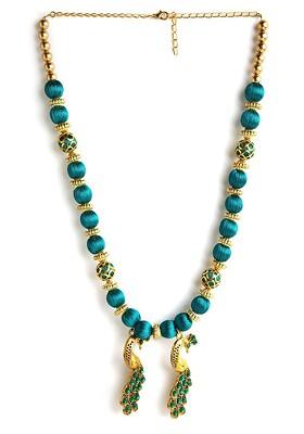 Green And Gold Toned German Silver Gold Plated Handcrafted Necklace