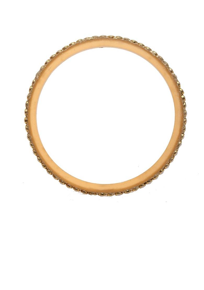 Women Set of 2 Gold Plated And Red Matching Bangles Wedding Chuda Set