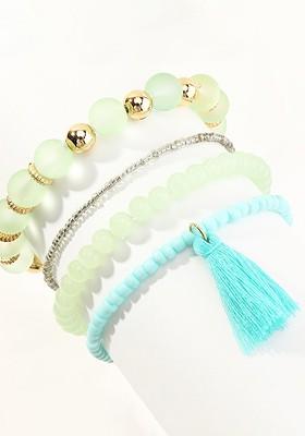 Women Set Of 4 Elasticated Beaded Bracelet