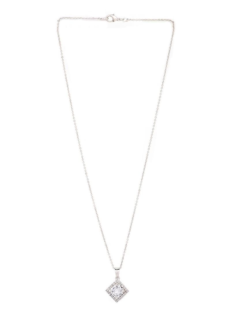 Sterling Silver Necklace Kohls 16 Inch Gold Chain Diamond Pendant - Main Image