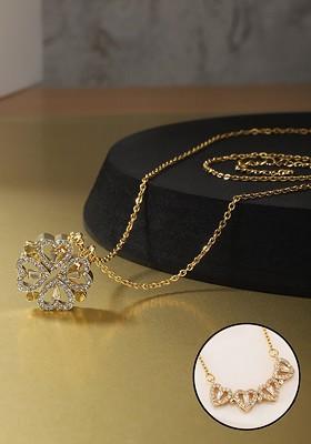 Gold Toned And White Gold Plated Necklace