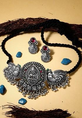 Silver Plated Temple Jewellery Set