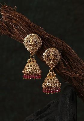 Gold Toned Dome Shaped Jhumkas Earrings