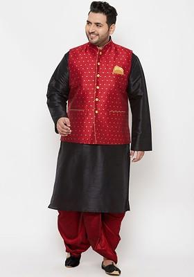 Men Black Kurta With Dhoti Pants