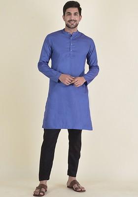 Men Blue Kurta With Pyjamas