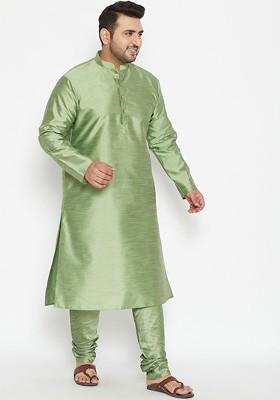 Men Green Empire Kurta With Pyjamas