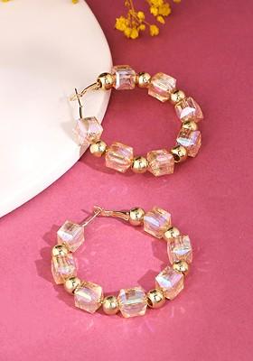 Gold Plated Contemporary Hoop Earrings
