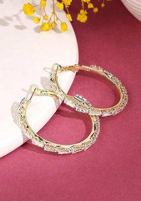 Gold Plated Contemporary Hoop Earrings