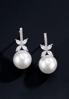 Silver Toned Contemporary Drop Earrings