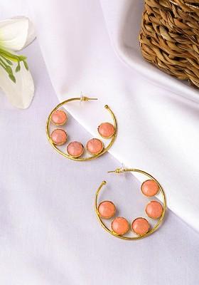 Gold Plated Contemporary Half Hoop Earrings