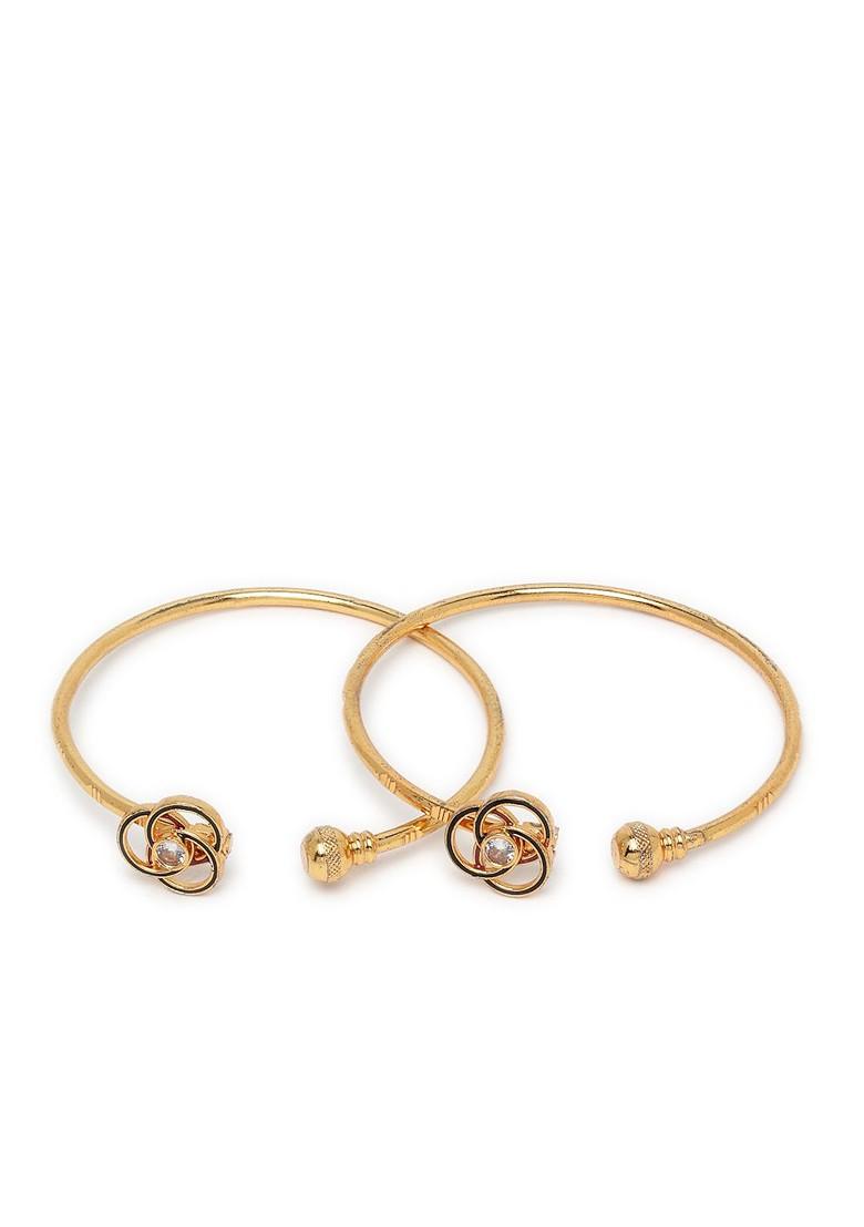Set Of 2 Gold Plated Gold Toned Bangle