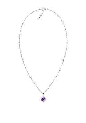 Indya X Giva 925 Sterling Silver Toned And Blue Rhodium Plated Stone Studded Pendant With Link Chain