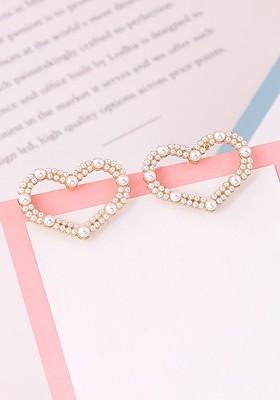 Gold Plated Heart Shaped Studs Earrings