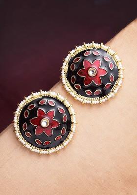 Gold Toned Circular Studs Earrings