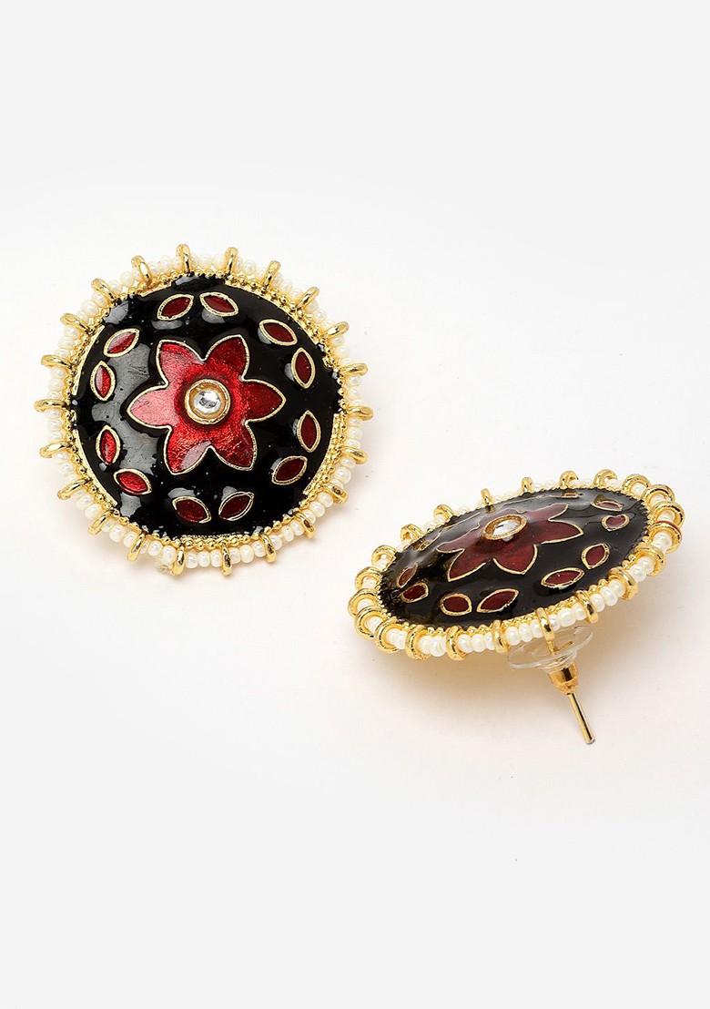 Gold Toned Circular Studs Earrings