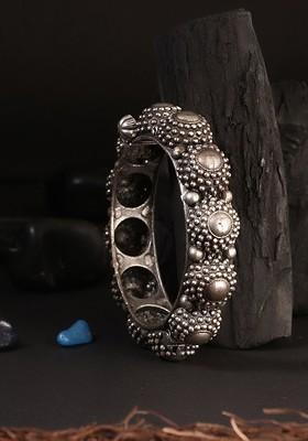 Oxidised Silver Plated Kada Bangle