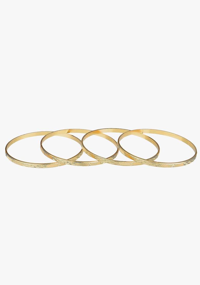 Set Of 4 24 CT Gold Plated Bangles