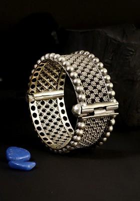 Silver Plated Handcrafted Oxidized Bangle