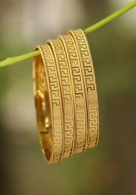 Set Of 4 24 CT Gold Plated Bangles