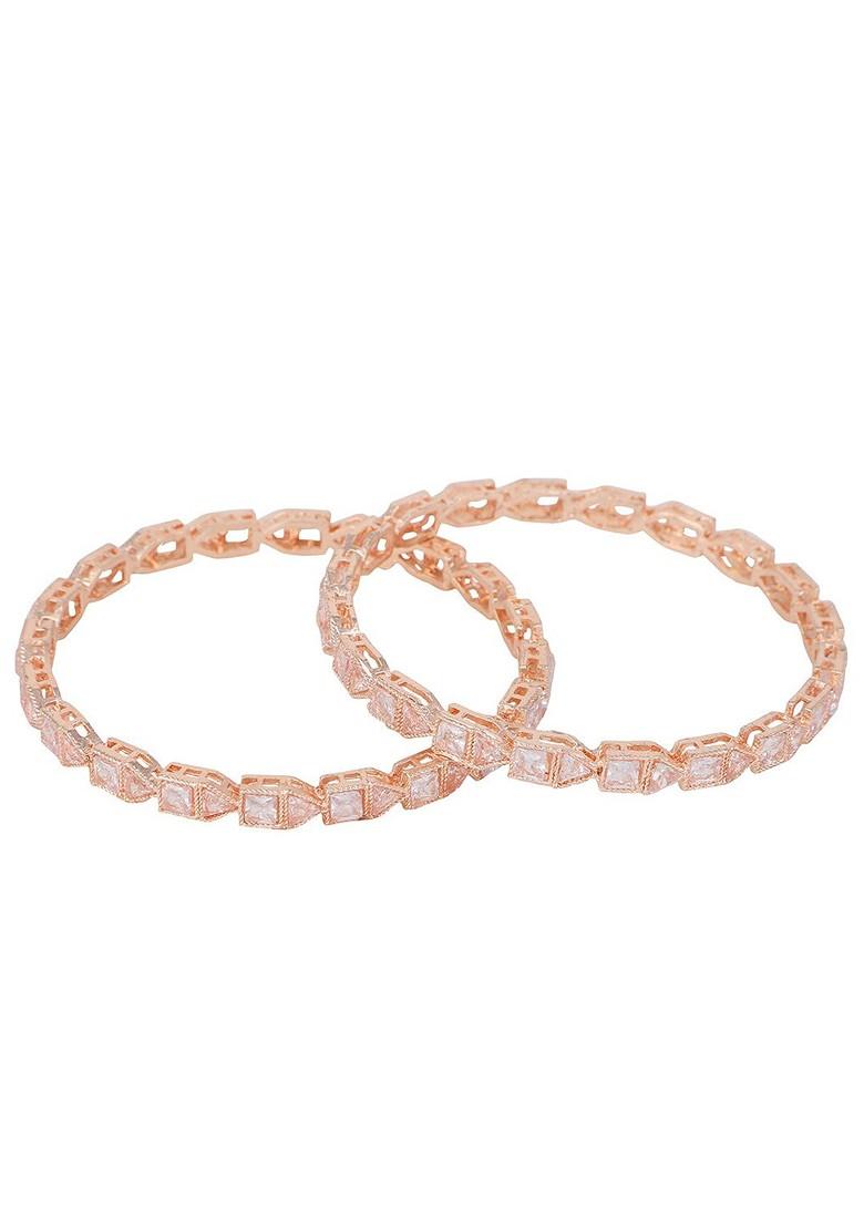 Set Of 2 Gold Plated AD Studded Bangle