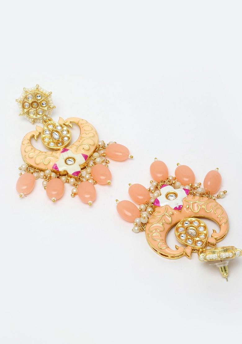 Gold Plated Kundan Meenakari Choker Jewellery Set With Mang Tikka