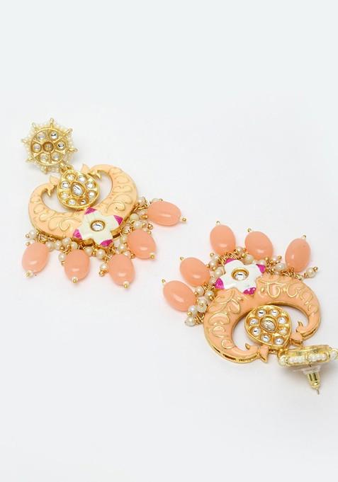 Gold Plated Kundan Meenakari Choker Jewellery Set With Mang Tikka