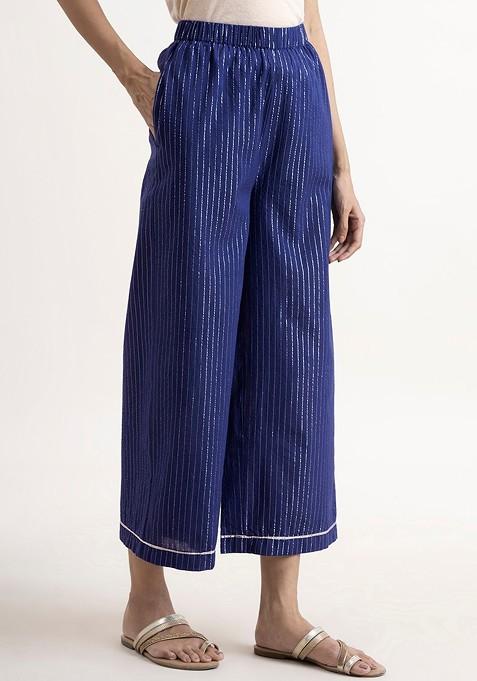 Women Navy Blue Kurta with Palazzos Set main image 1