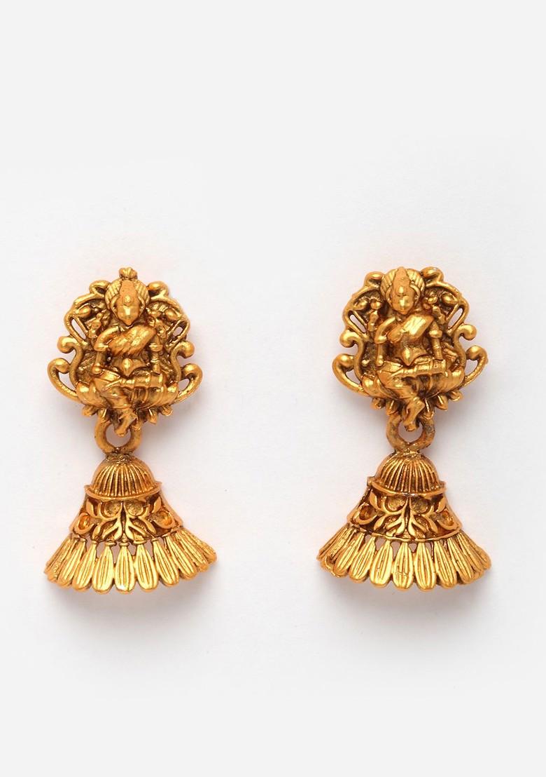 Red Gold Plated Temple Jewellery Set