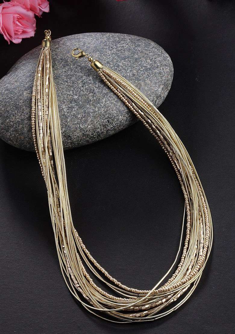 Women Gold Plated Layered Necklace - Indya