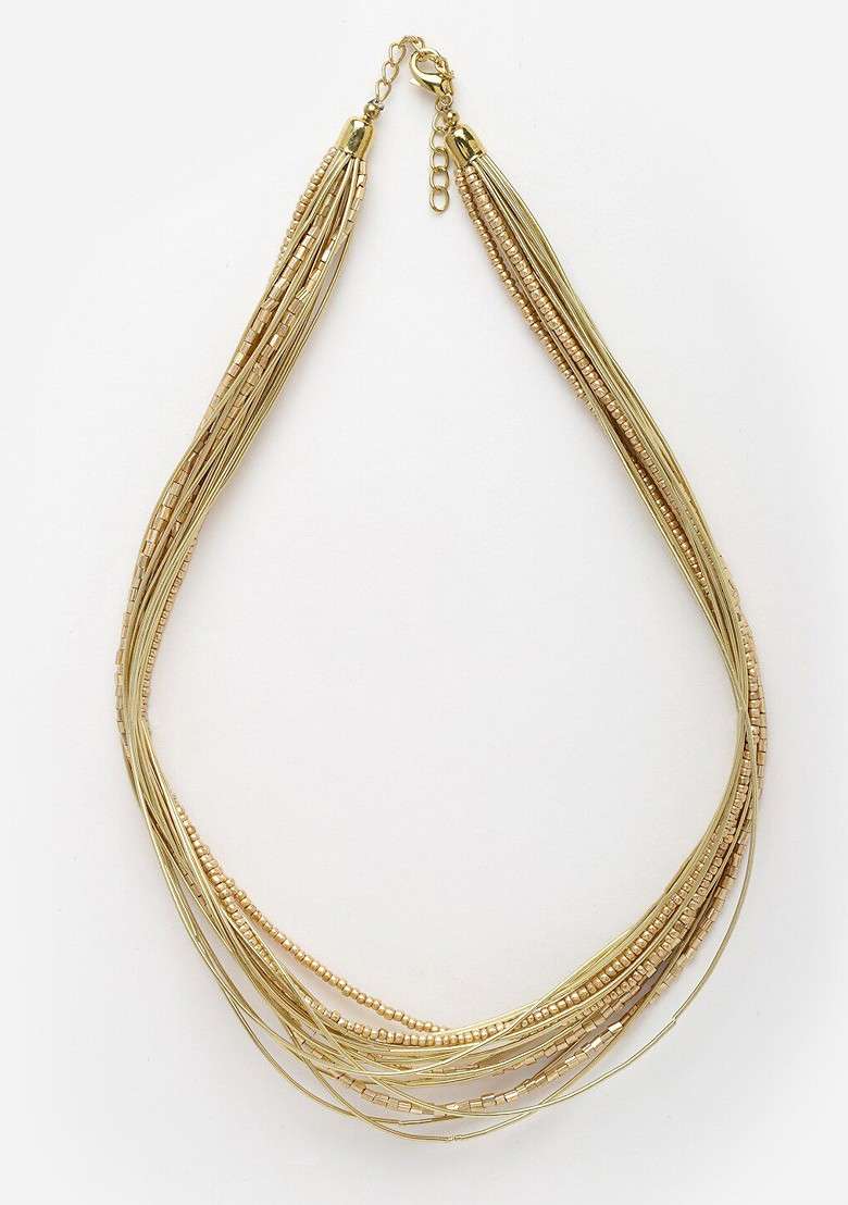 Women Gold Plated Layered Necklace - Indya