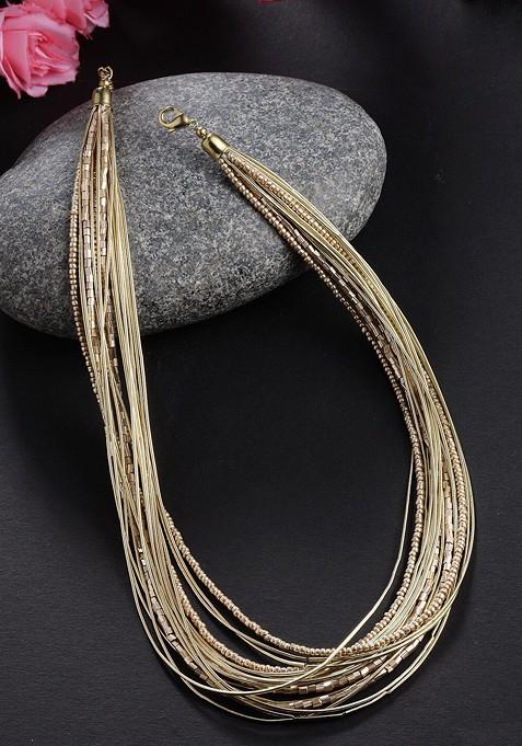 Women Gold Plated Layered Necklace