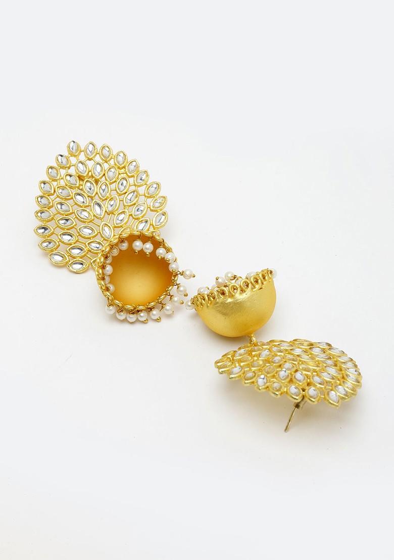 Gold Toned Dome Shaped Jhumkas Earrings