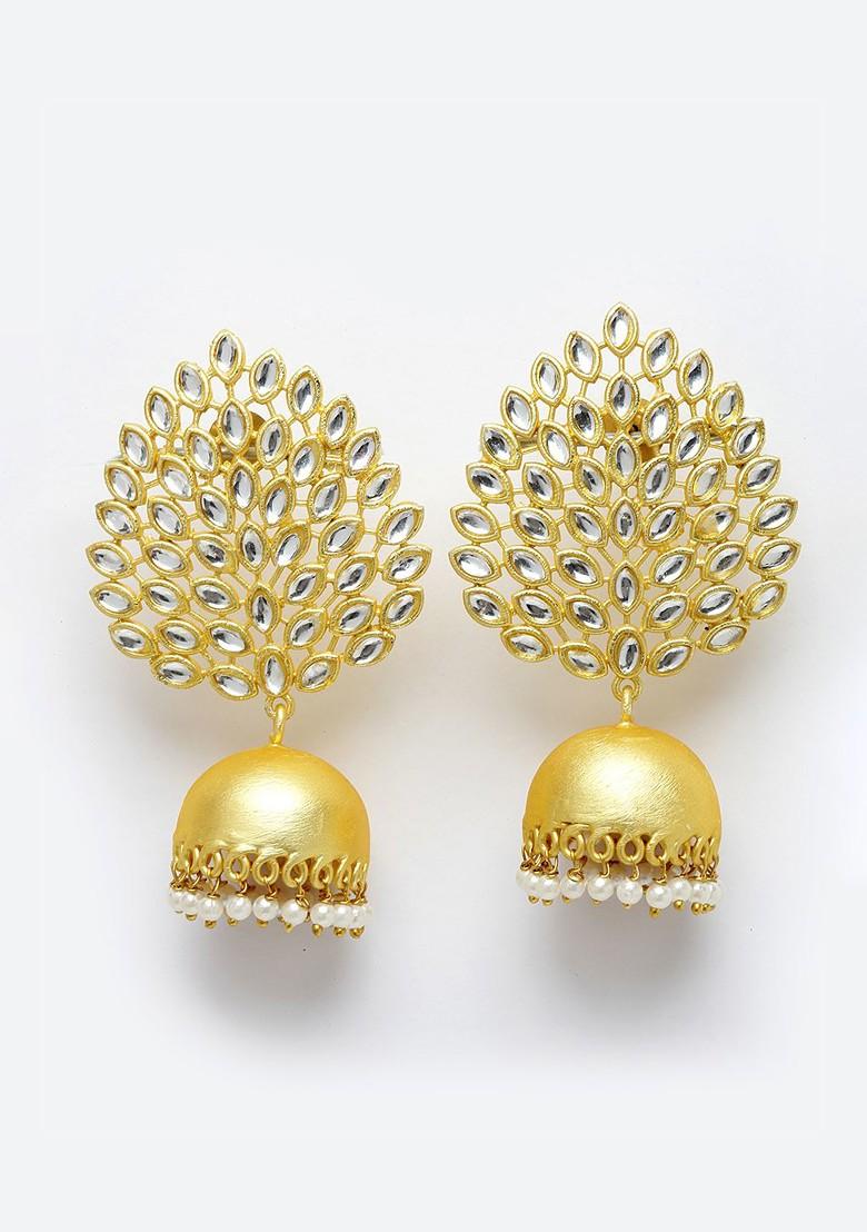 Gold Toned Dome Shaped Jhumkas Earrings