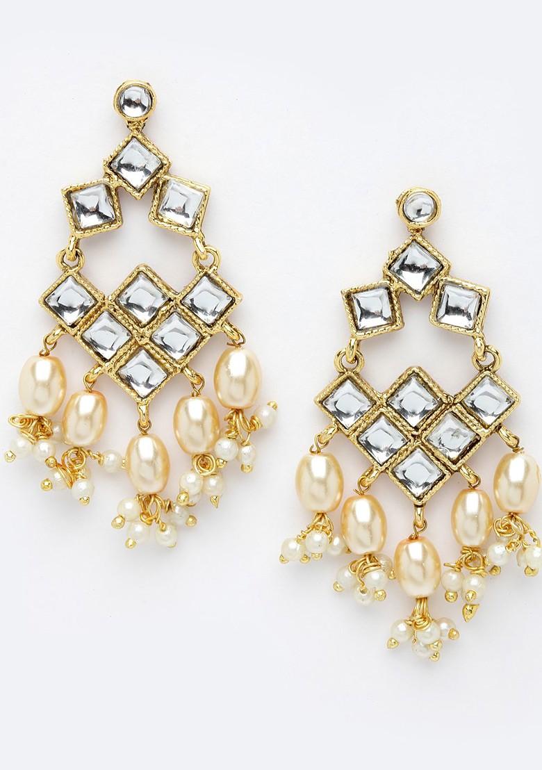 Gold Plated And Maroon Kundan Studded Reversible Jewellery Set